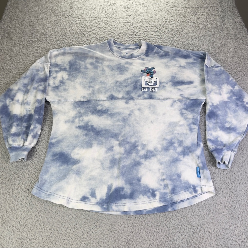 Disney Parks Stitch Spirit Jersey Shirt Adult XS Blue Tie Dye Experiment 626 - Picture 2 of 9